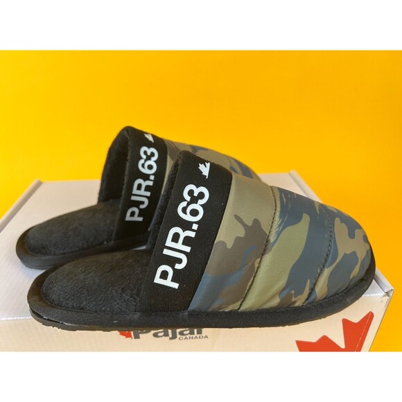 Pajar Canada Stevie Mule Slippers Womens 37 M Olive Green Camo Slip On Flats NWB - Picture 11 of 12